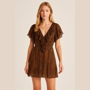 Ecru Davis Mini Dress, Autumn Abstract